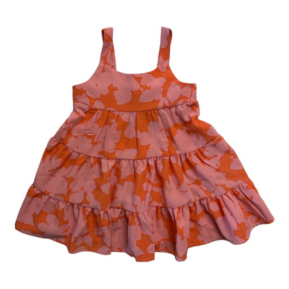 Melon Floral - Social Standard by Sanctuary Girl's Tiered Tie-Back Sleeveless Dr